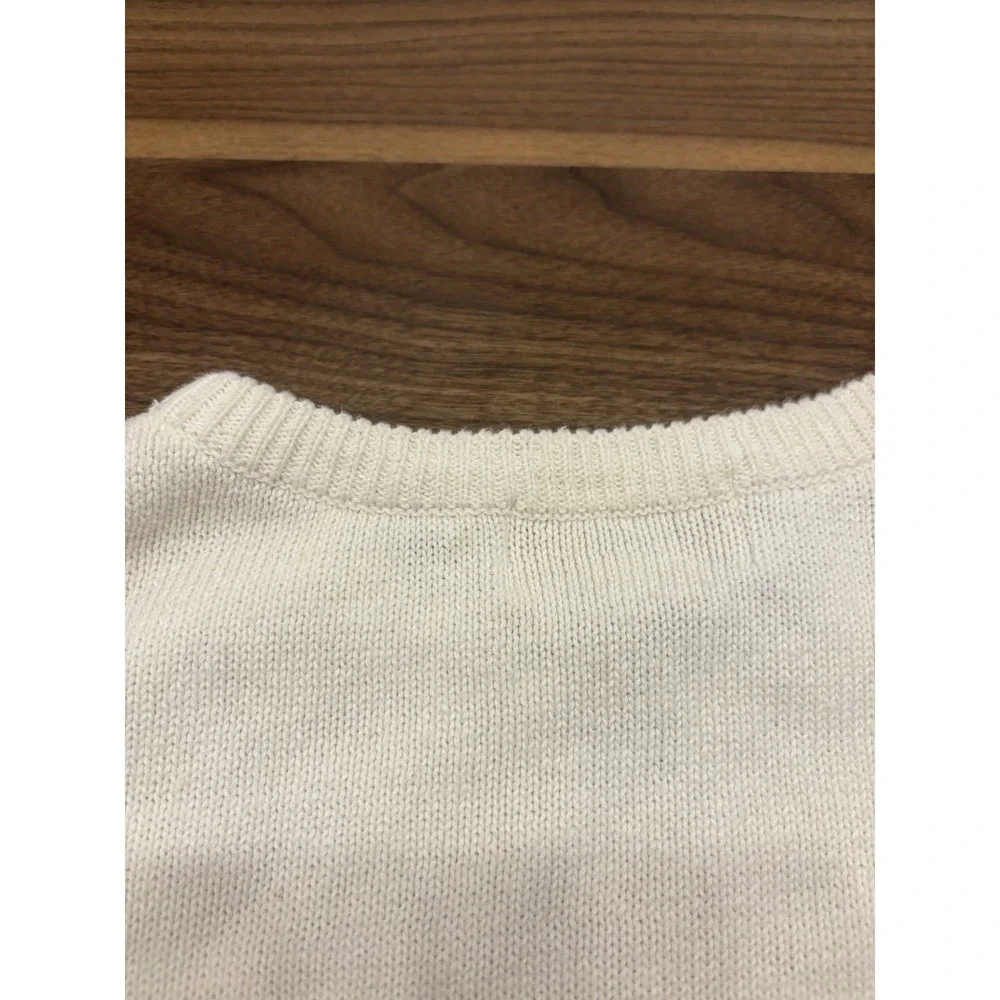 Casual Corner Cream Sweater Vest 80s 90s Cotton Ramie Women's